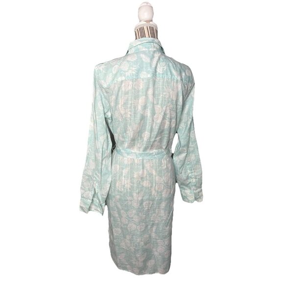 BROOKS BROTHERS REYN SPOONER Floral Hawaiian Shirt Dress Belted Size 12 - Picture 2 of 5